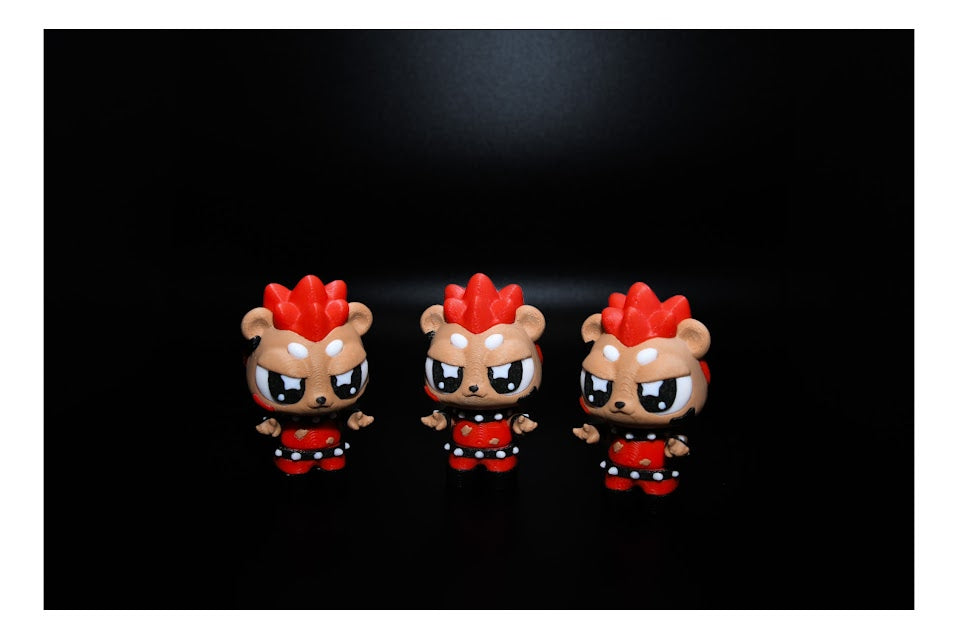 Punk Hedgehog – Flexi Rebel by Starmittens (Keychain, Magnet & Drum Options) ($3-$20)