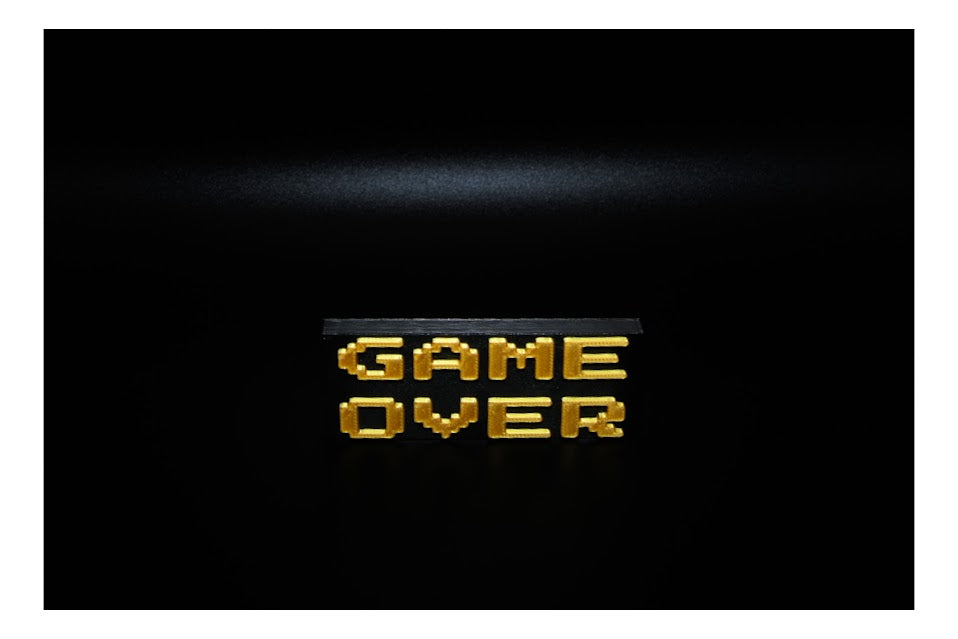 Game Over Pixel Sign – Keychain, Magnet, or Display by Watkins 3D Creations (Austin)($3-$20)